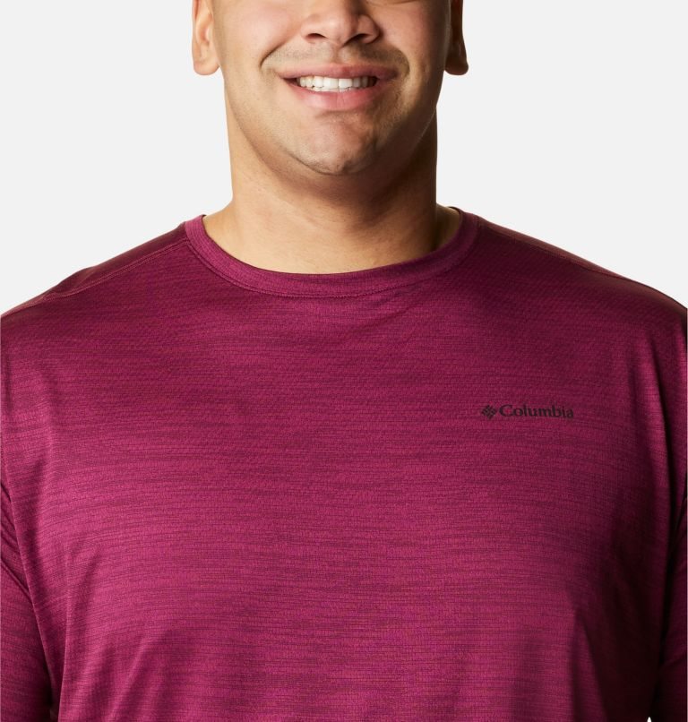 Men's Columbia Alpine Chill Zero Short Sleeve Crew T Shirts Fuchsia | Plus Size CA-LL3C6